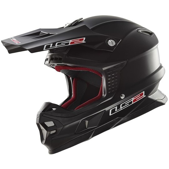 Helmet Moto Cross LS2 MX456 Fiber Light Solid Matte Black