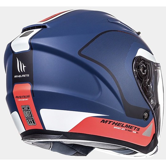 Helmet Moto Helmet MT Helmets Avenue SV Crossroad Blue White Red Matt