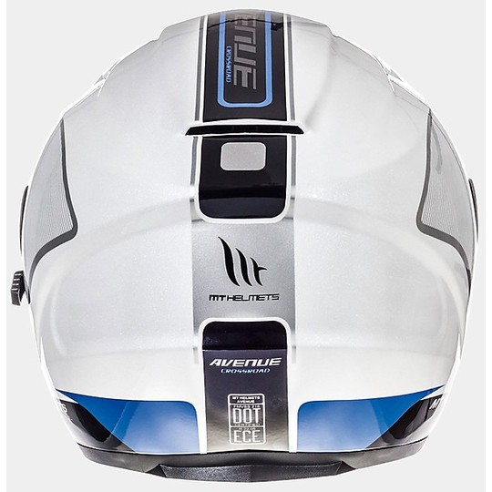 Helmet Moto Helmet MT Helmets Avenue SV Crossroad White Glossy Blue