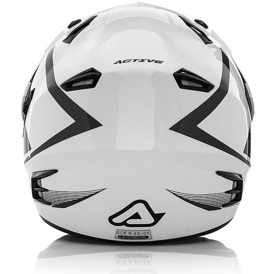 Helmet Moto Integral Active Acerbis Dual Road Graffix White Black