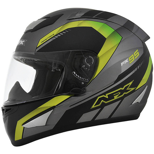Helmet Moto Integral AFX Airstrike Frost Grey Yellow Green