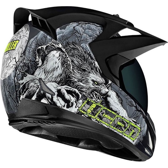 Helmet Moto Integral All Road ICON Variant Raiden Thriller Black
