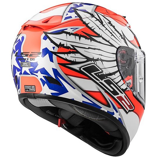 Helmet Moto Integral Carbon LS2 FF323 Arrow R Evo Freedom White Orange 2017