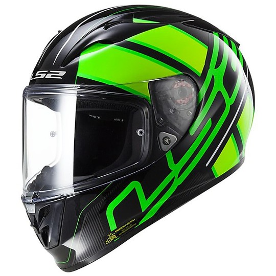 Helmet Moto Integral Carbon LS2 FF323 Arrow R Evo Ion Black Fluo Green 