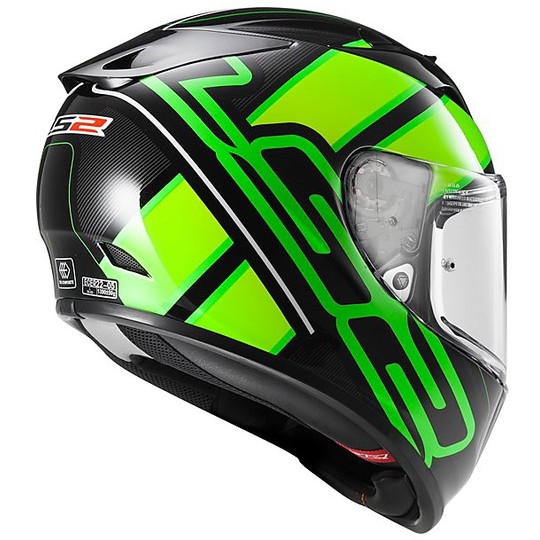 Helmet Moto Integral Carbon LS2 FF323 Arrow R Evo Ion Black Fluo Green 