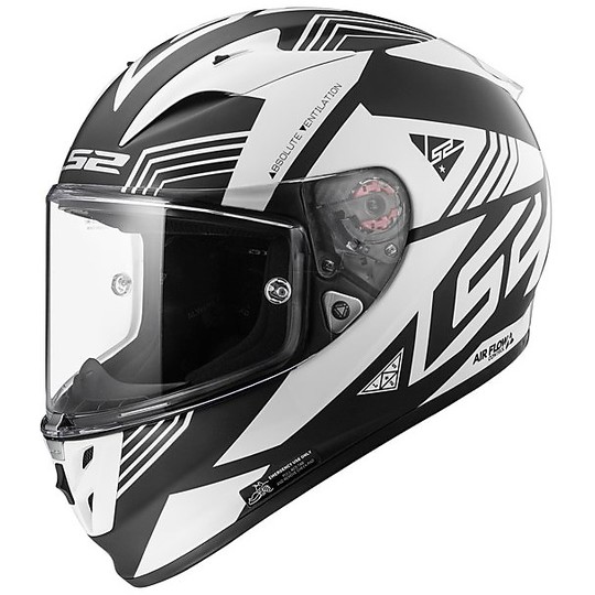 Helmet Moto Integral Carbon LS2 FF323 Arrow R Evo Neon Black Gloss White