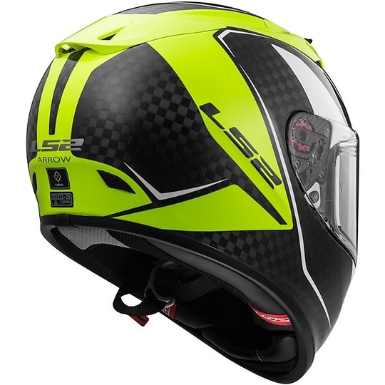 Helmet Moto Integral Carbon LS2 FF323 C Carbon Evo Fury Yellow HV 