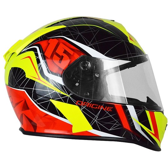 Helmet Moto Integral Double Visor Origin GT Raider Black Yellow Red