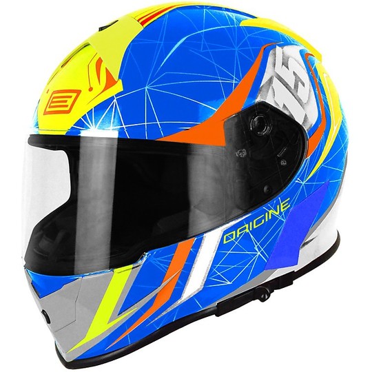 Helmet Moto Integral Double Visor Origin GT Raider Blue Yellow