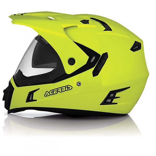 Helmet Moto Integral Dual Road Acerbis Double Visor Active Giallu Fluo