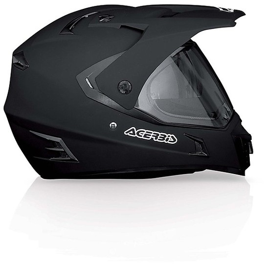 Helmet Moto Integral Dual Road Acerbis Double Visor Active Matt Black