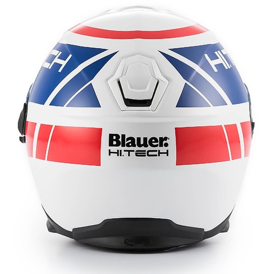 Helmet Moto Integral Fiber Double Visor Blauer FORCE ONE 800 Blue White Red