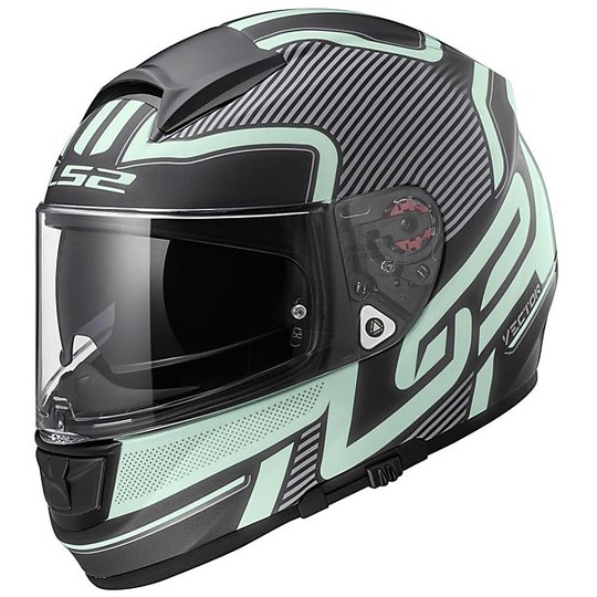 Helmet Moto Integral Fiber Glow Vector LS2 FF397 Matte Black luminescent Double Visor