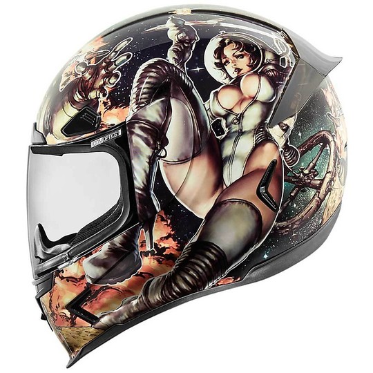 Helmet Moto Integral Fiber ICON Airframe Pleasuredome pro 2 Black