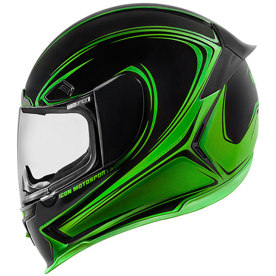 Helmet Moto Integral Fiber ICON Airframe Pro Halo Green