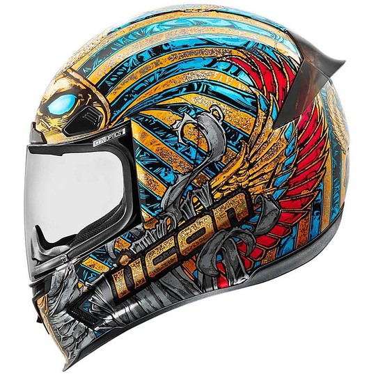Helmet Moto Integral Fiber ICON Airframe Pro Pharao Black