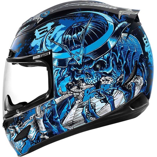 Helmet Moto Integral Fiber ICON Airmada Shadow Warrior blue