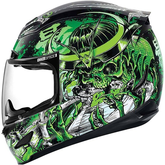 Helmet Moto Integral Fiber ICON Airmada Shadow Warrior Green