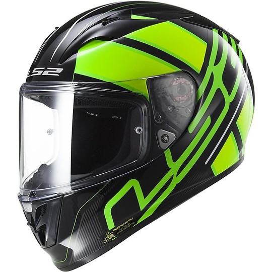 Helmet Moto Integral Fiber LS2 FF323 Arrow R Ion Black / Fluo / Green
