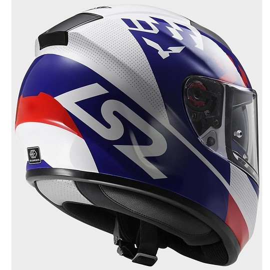 Helmet Moto Integral Fiber LS2 FF397 Vector Podium White / Blue