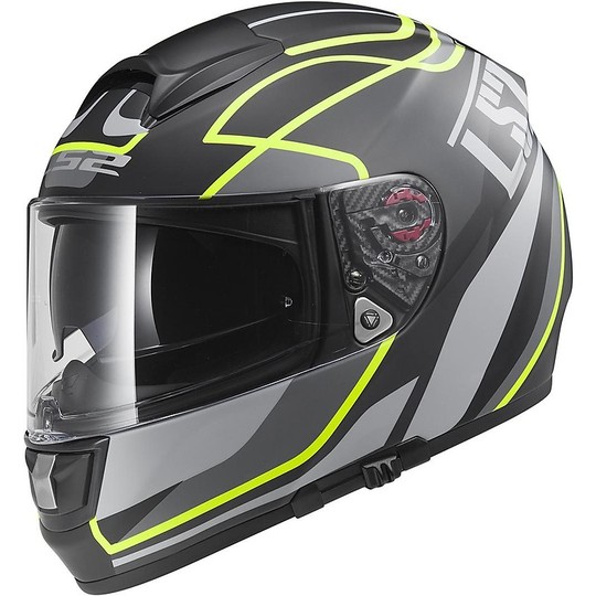 Helmet Moto Integral Fiber LS2 FF397 Vector Vantage Matt Black / Yellow Hi-Vision