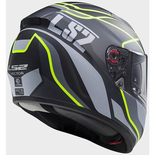 Helmet Moto Integral Fiber LS2 FF397 Vector Vantage Matt Black / Yellow Hi-Vision