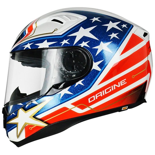 Helmet Moto Integral Fiber Origin ST Yankee White Blue Red