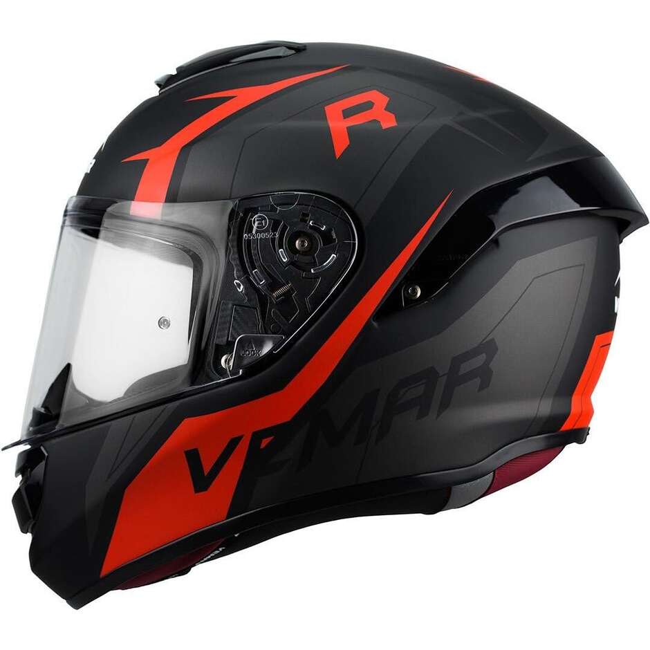 Helmet Moto Integral Fiber Vemar Hurricane REVENGE H027 Black Red
