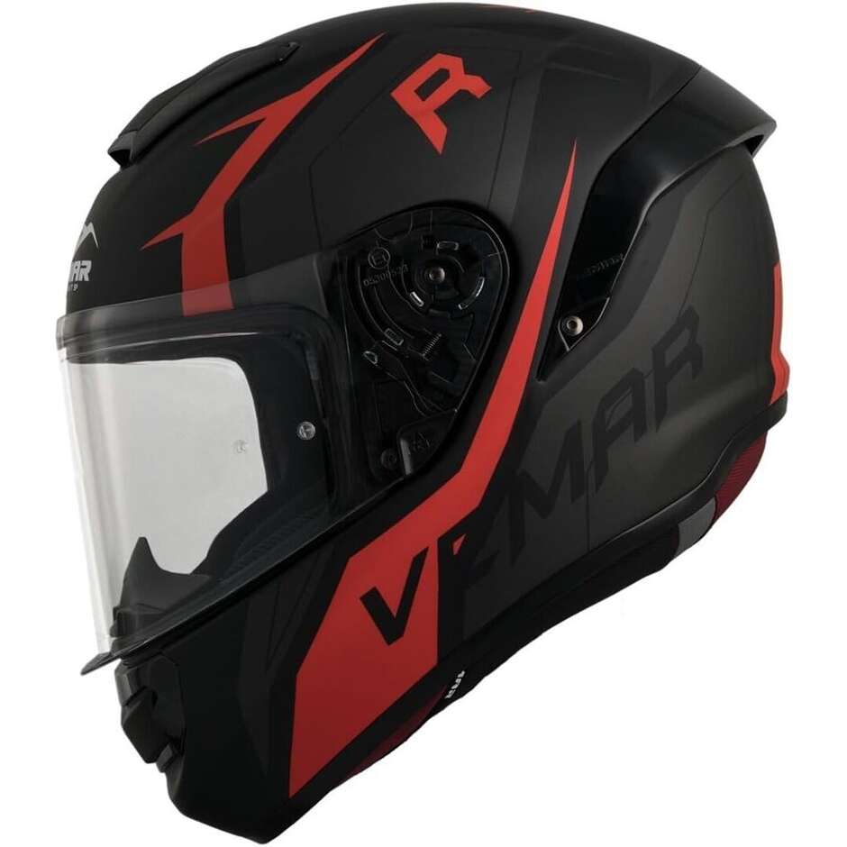 Helmet Moto Integral Fiber Vemar Hurricane REVENGE H027 Black Red