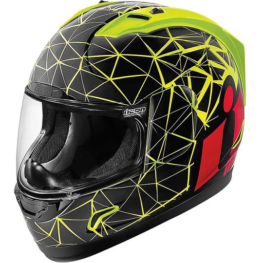 Helmet Moto Integral ICON Alliance Crysmatic Yellow HI -Vision