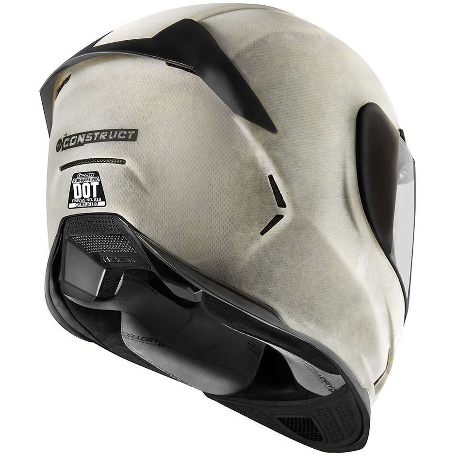 Helmet Moto Integral ICON Fiber pro Airframe Construct White