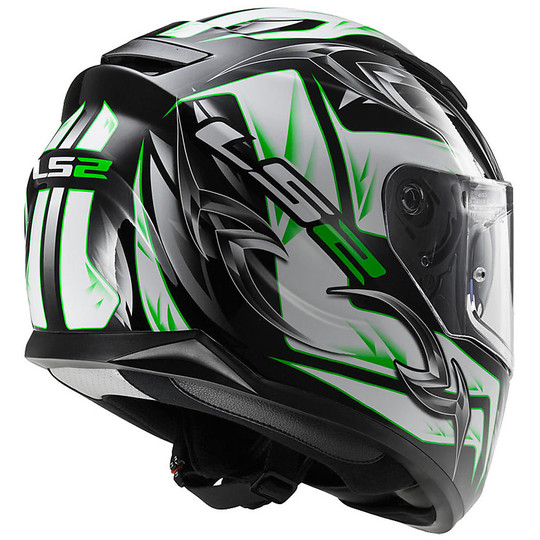 Helmet Moto Integral LS2 FF320 Stream Steel White / Black / Green