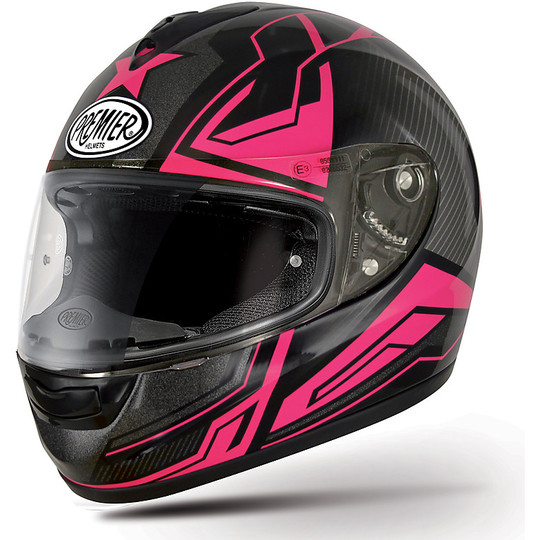 Helmet Moto Integral Premier Model Monza Fiber Coloring ST13 Black fuchsia