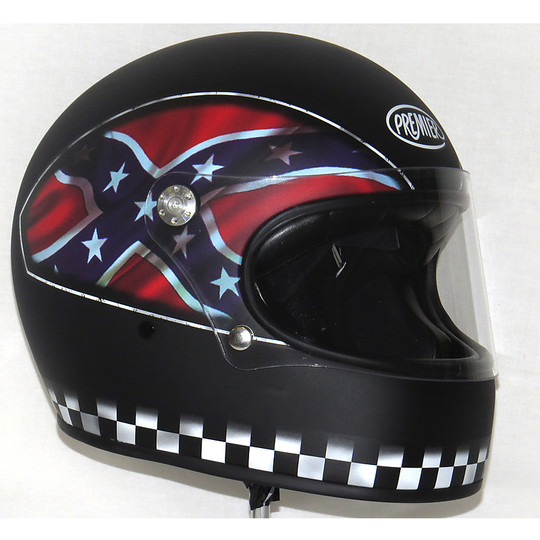 Helmet Moto Integral Premier Trophy 70s Style Multi Confederate Flag