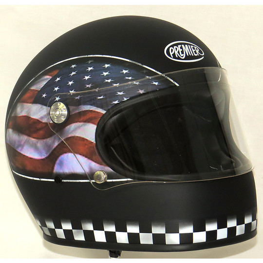 Helmet Moto Integral Premier Trophy 70s Style Multi Flag Use