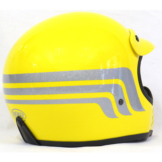 Helmet Moto Integral Premier Trophy MX Style 70s LC Yellow Silver