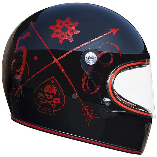 Helmet Moto Integral Premier Trophy Style 70s NX RED CHROMED