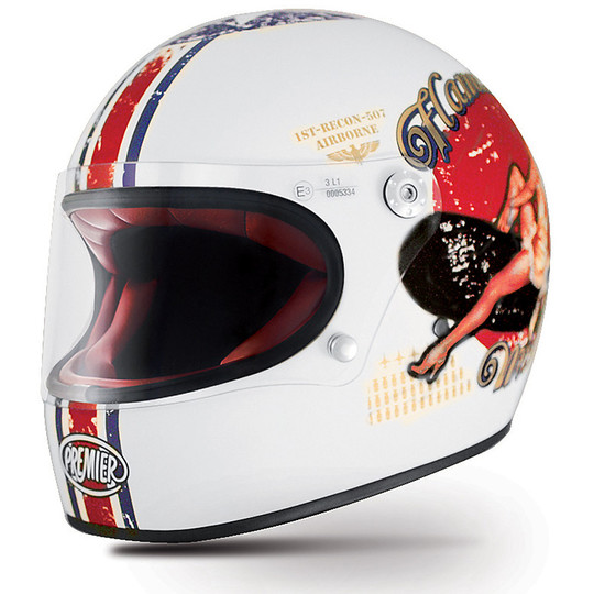 Helmet Moto Integral Premier Trophy Style 70s Pin Up 8 BM