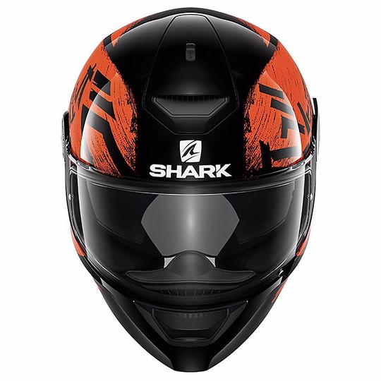 Helmet Moto Integral Shark D-skwal HIWO Black Orange