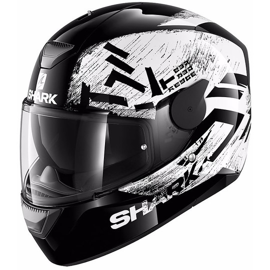 Helmet Moto Integral Shark D-skwal HIWO Black White