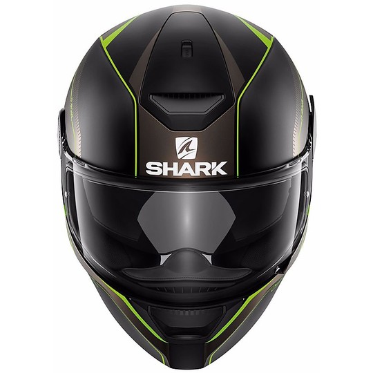 Helmet Moto Integral Shark D-skwal Rakken Mat Black Green