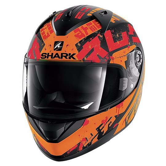 Helmet Moto Integral Shark RIDILL Kengal Mat Orange Black