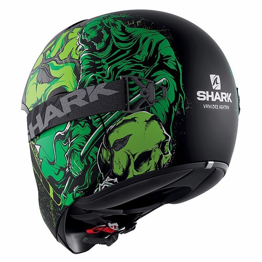 Helmet Moto Integral Shark Vancore Ashtan Mat Black Green