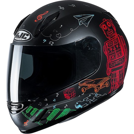 Helmet Moto Integrale Child HJC CL-Y Wazo MC1SF Black Red