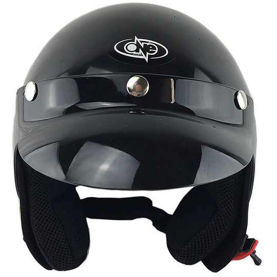 Helmet Moto Jet 3 Buttons With Frontino One Black Mold