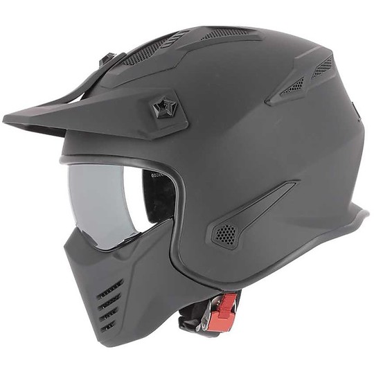 Helmet Moto Jet Astone ELEKTRON Black Opaque Removable Menotoniera