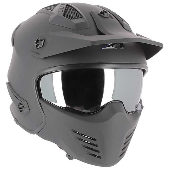 Helmet Moto Jet Astone ELEKTRON Black Opaque Removable Menotoniera