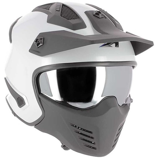 Helmet Moto Jet Astone ELEKTRON Glossy White Removable Menotoniera