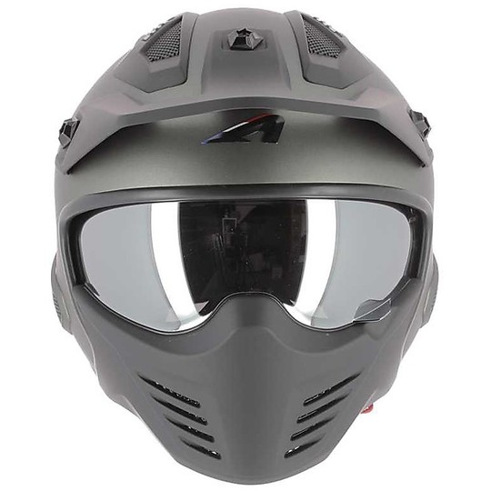 Helmet Moto Jet Astone ELEKTRON Gunmetal Opaque Removable Menotoniera