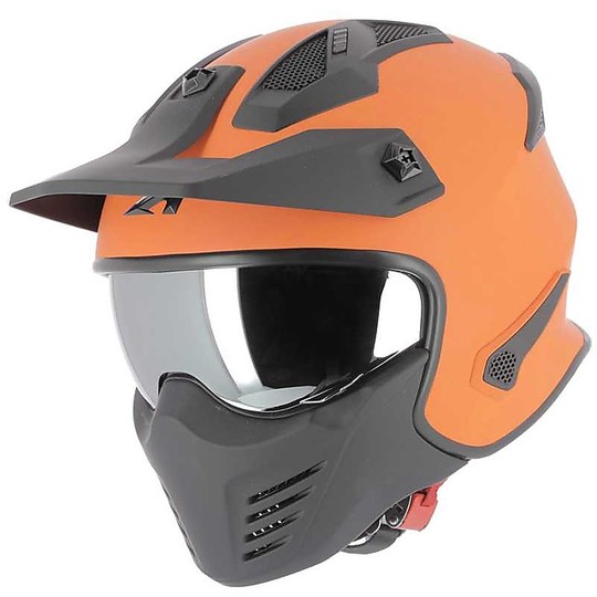 Helmet Moto Jet Astone ELEKTRON Orange Opaque Removable Menotoniera